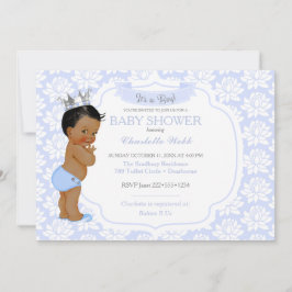 Invitación Principito Azul Claro Plata Niño