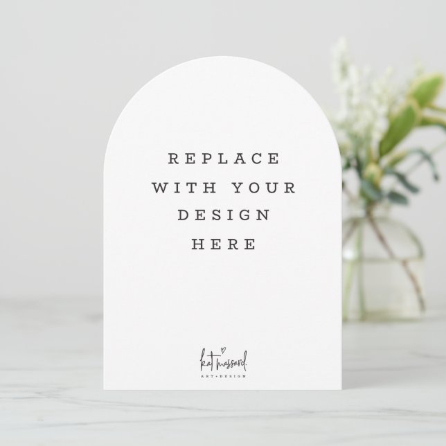 Invitación PRINT ORDER 7 x 5 inch card Dicut arch edge (Anverso de pie)