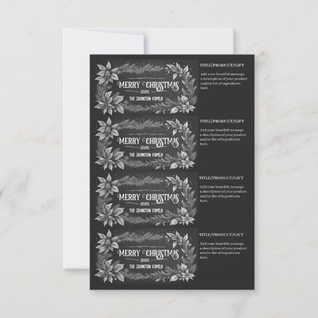 Invitación Printable Christmas Homemade Gift Labels (Anverso)