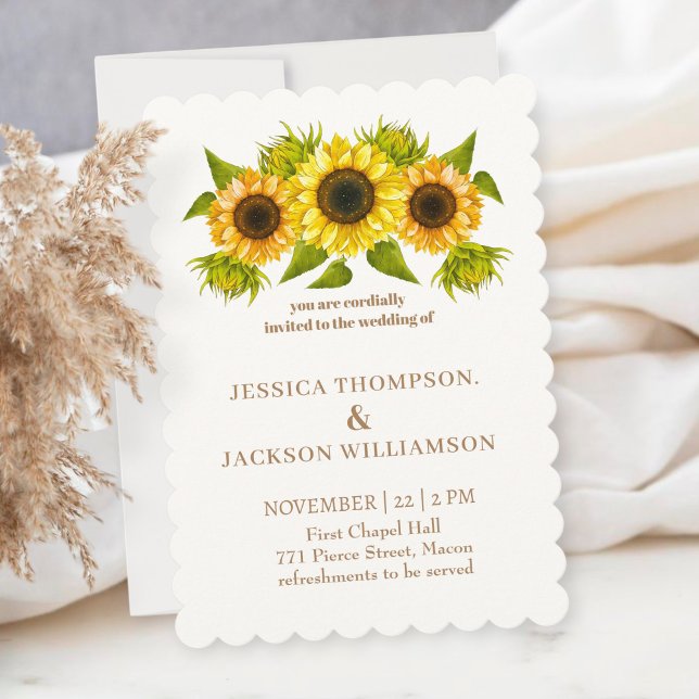 Invitación Printable Custom Wedding Card, sunflower  (Subido por el creador)