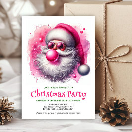 Invitación Printable Funny Santa Sunglasses Christmas Invite