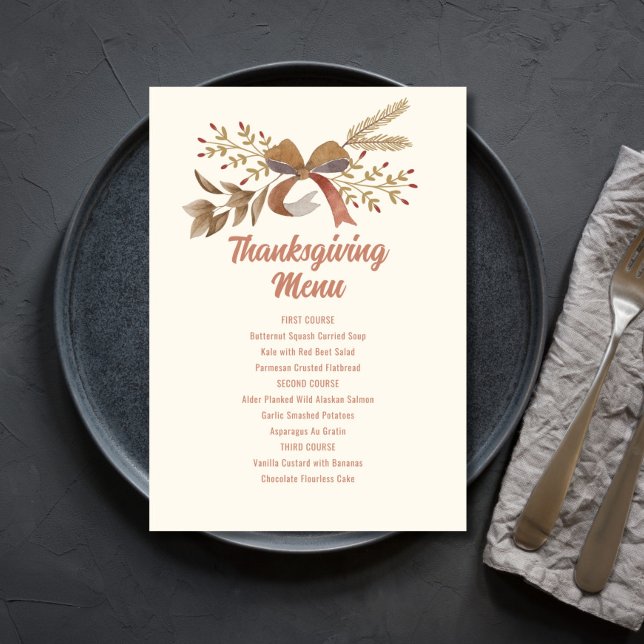 Invitación Printable Thanksgiving Menu (Subido por el creador)