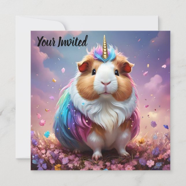 Invitación Prism Pigtail: El Conejillo de Indias Unicornio Ra (Anverso)