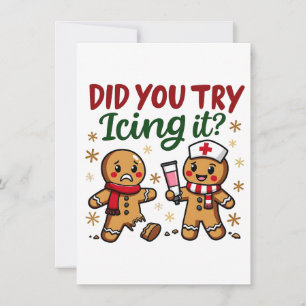 Invitación ¿Probaste Congelarlo Funny Gingerbread Enfermería 