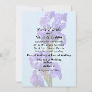 Invitación Productos de boda de par de iris púrpura