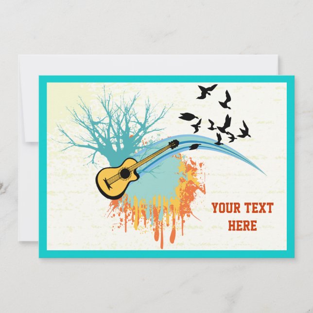 Invitación Productos personalizados de guitarra acústica (Anverso)