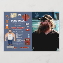 Invitación profesional de la foto del camionero
