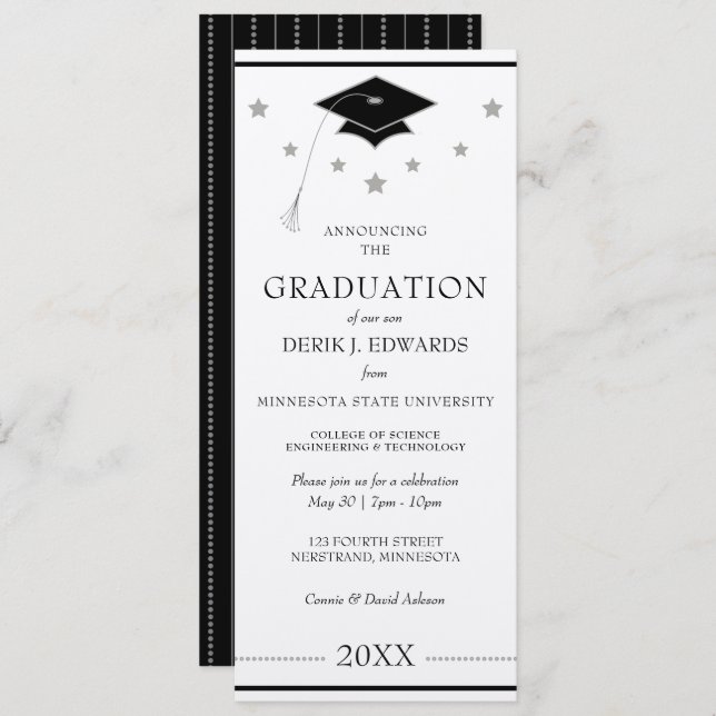 Invitación profesional de la graduación de la (Anverso / Reverso)