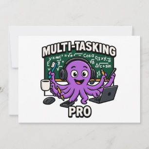 Invitación Profesional del estudiante de aula de pulpo multit