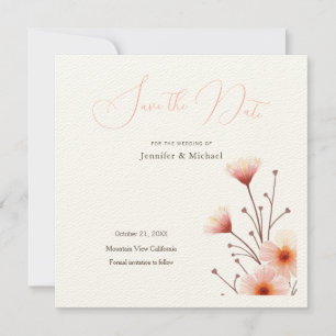 Invitación Profesional Floral Minimalista Salva la Fecha