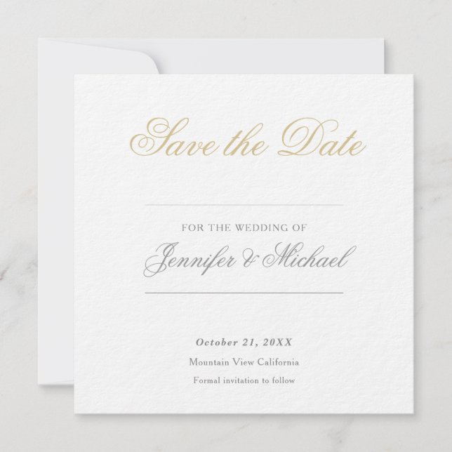 Invitación Profesional Minimalista de Boda (Anverso)