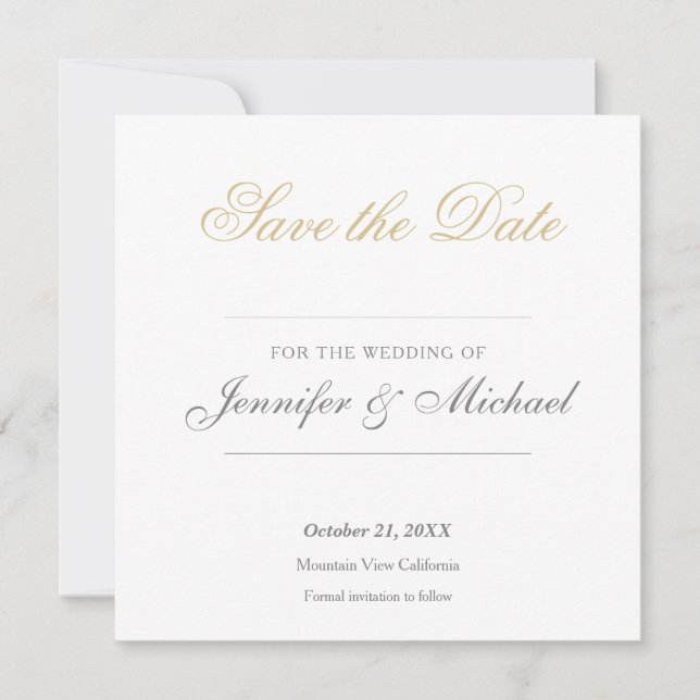 Invitación Profesional Minimalista de Boda (Anverso)