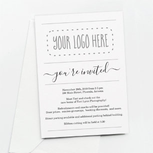 Invitación profesional simple - Añadir logotipo