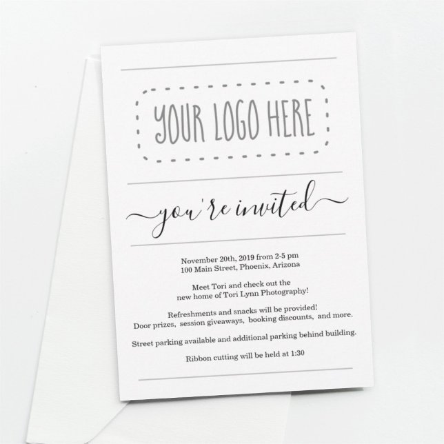 Invitación profesional simple - Añadir logotipo (Subido por el creador)