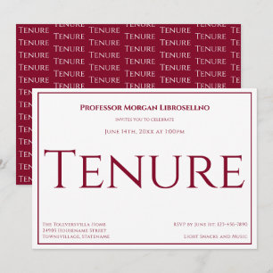 Invitación Profesor Burgundy Fiesta de Tenencia Académica