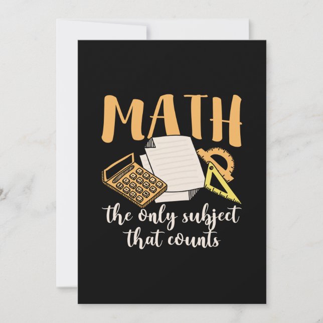 Invitación Profesor De Matemáticas Las Matemáticas El Único A (Anverso)