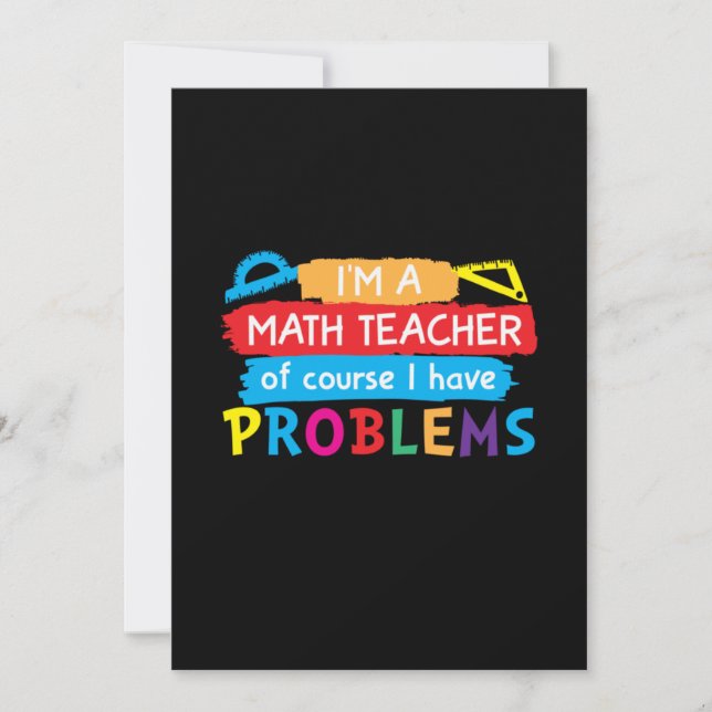Invitación Profesor de Matemáticas Soy un profesor de matemát (Anverso)