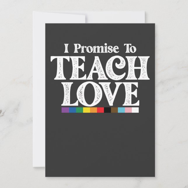 Invitación Profesor del Orgullo LGBT, prometo enseñar a los g (Anverso)