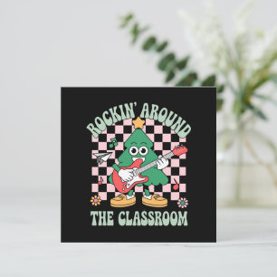 Invitación Profesor Groovy Navidad Rockeando Alrededor Del Sa