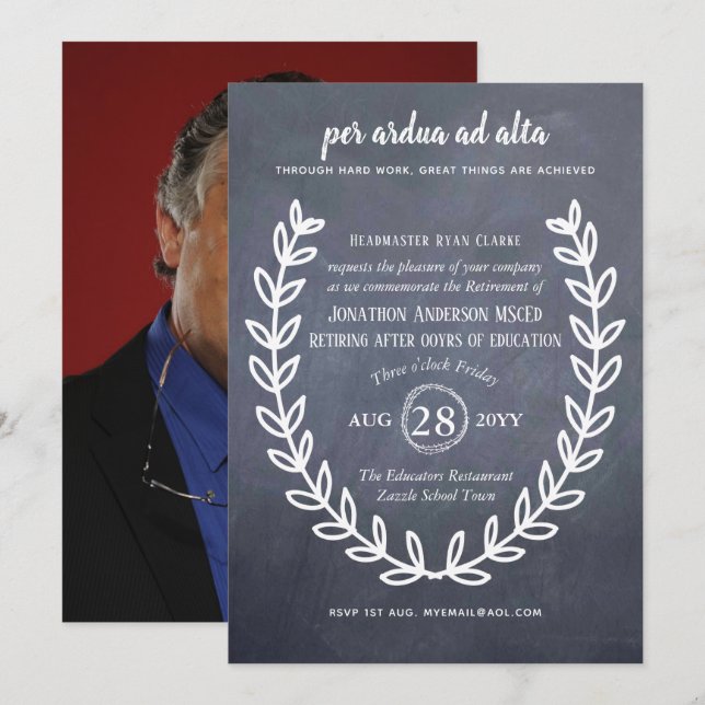 Invitación Profesor jubilado profesor profesor profesor unive (Anverso / Reverso)