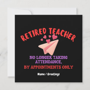 Invitación Profesor Jubilado Sólo con Cita Corazón Groovy
