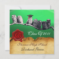 PROFESOR OWL GRADUATION PARCHMENT WAX SEAL MONOGRA