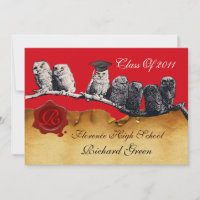 PROFESOR OWL GRADUATION PARCHMENT WAX SEAL MONOGRA