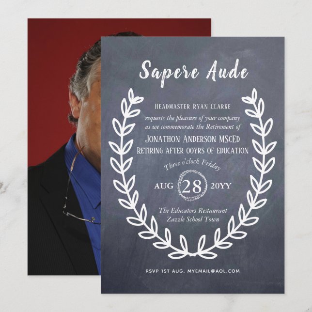 Invitación Profesor profesor profesor profesor de invitacione (Anverso / Reverso)