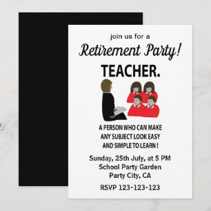 Invitación Profesor Tutor Escuela Jubilación Fiesta Profesor