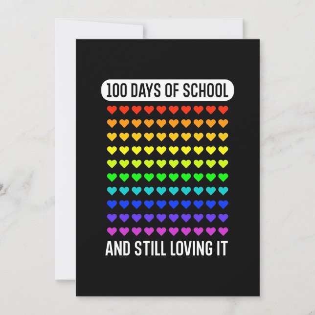 Invitación Profesora 100 Días De Escuela (Anverso)