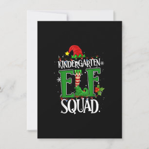 Invitación Profesora de navidades Kindergarten Elf Squad Xmas