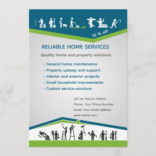 Invitación Professional Home Maintenance Flyer Template (Anverso)