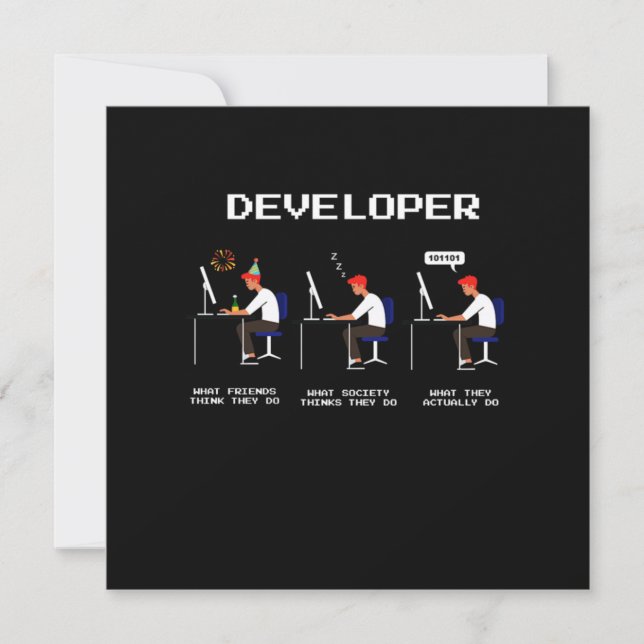 Invitación Programador Desarrollador Ordenador Computadora Ne (Anverso)