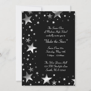Invitación Prom Formal Plateado Bajo las Estrellas