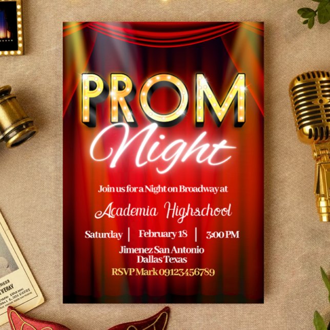 Invitación Prom Night - Broadway Invitation (Prom Night - Broadway Invitation)