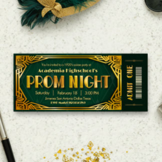 Invitación Prom Night - Gatsby Invitation Ticket Invitation