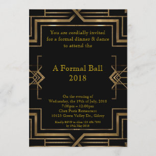 Invitación Prom oficial superior, gran estilo Gatsby