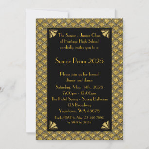 Invitación Prom Senior-Junior, estilo Gatsby, estilo de los a
