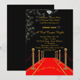 Invitación Prom Senior-Junior, estilo Gatsby, Red Carpet Nigh