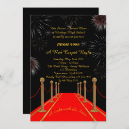 Invitación Prom Senior-Junior, estilo Gatsby, Red Carpet Nigh