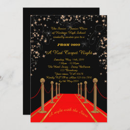 Invitación Prom Senior-Junior, estilo Gatsby, Red Carpet Nigh