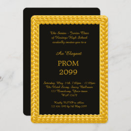 Invitación Prom Senior-Junior, trenzado de oro, negro, Art Dé