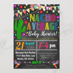 Invitación promedio de Baby Shower de Fiesta Nacho