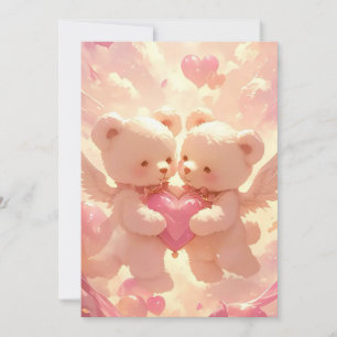 Invitación Promesa de por vida: Dreamy Teddy Bear Boda Invita