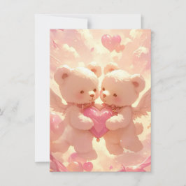 Invitación Promesa de por vida: Dreamy Teddy Bear Boda Invita