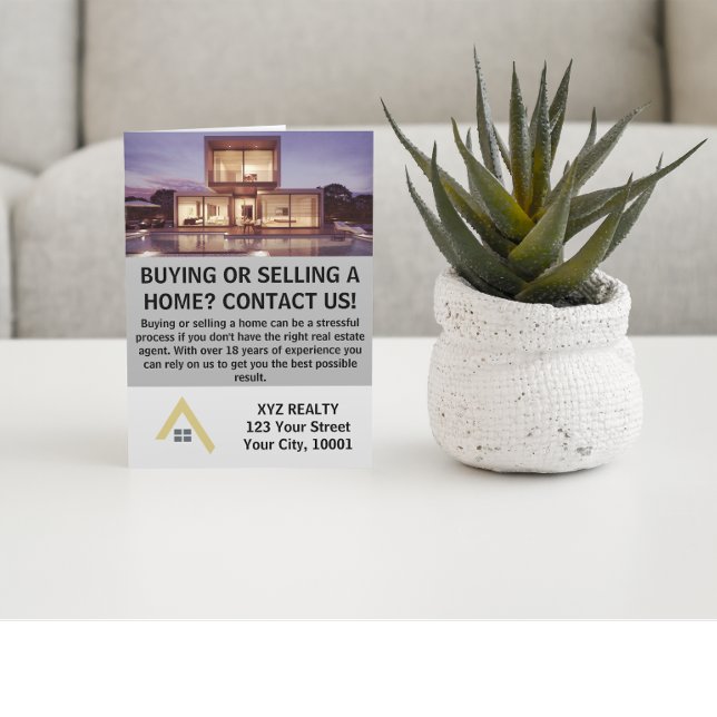 Invitación Promoción de bienes inmuebles modernos y elegantes (realtor marketing card)
