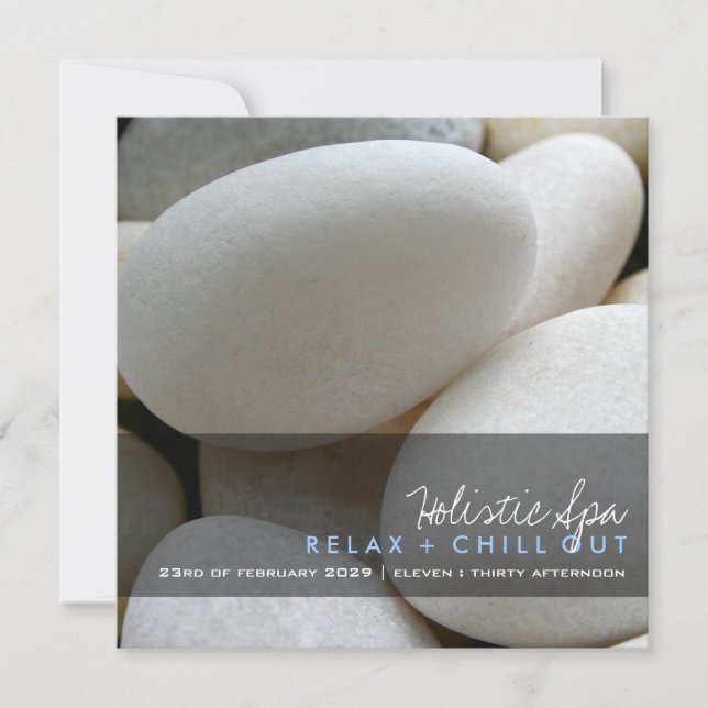 Invitación Promoción moderna del balneario de la pequeña foto (Anverso)