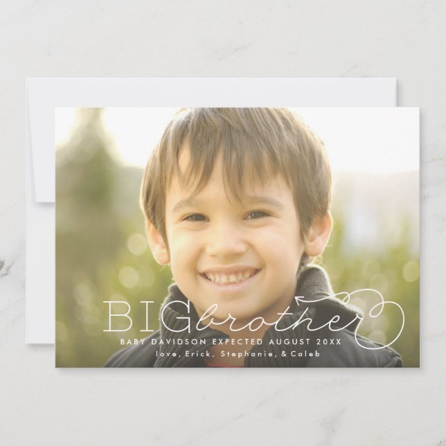 Invitación promovida de embarazo con foto de Gran  (Anverso)