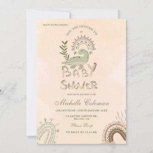 Invitación pronto a Baby Shower a Dinosaur Hatchin
