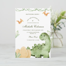 Invitación pronto a Baby Shower a Dinosaur Hatchin